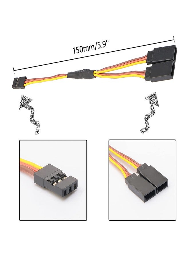 Rowiz 15cm RC Servo 1 to 2 Y Cables Male to Female Extension Lead Wire Cable for KK MWC Eagle Control Board Pack of 5 Set - Image 3